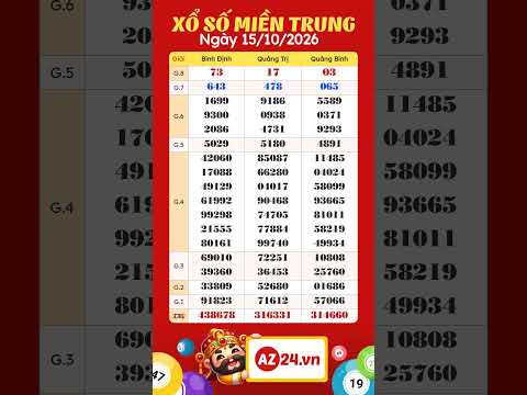 <strong>Xổ</strong> số miền Trung ngày 15 tháng 10 - XSMT 15/10 | <strong>Xổ</strong> số Bình Định, <strong>Xổ</strong> số Quảng Bình, Quảng Trị #xsmt