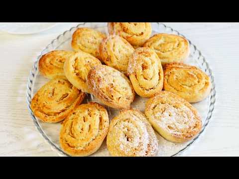 Пачка творога и 20 минут!Вкуснейшие творожные улитки с яблоком / Мягкое домашнее печенье