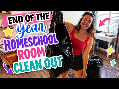 END OF THE YEAR HOMESCHOOL ROOM CLEAN OUT||FINISH THE YEAR WITH ME||PART 2