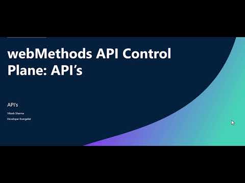 API's in webMethods Control Plane