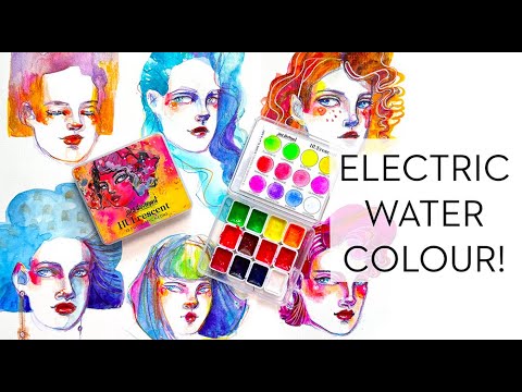 Neon Watercolour in Art Journals , Sketchbooks and Life Drawing