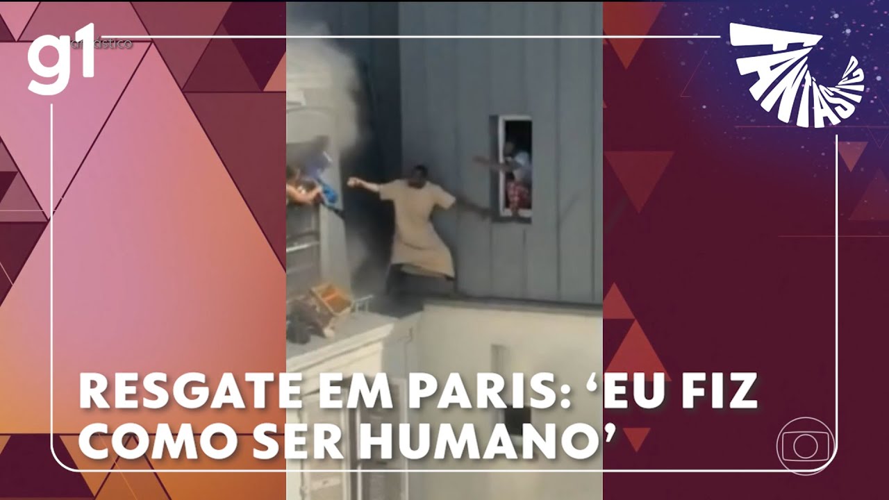 Homem se arrisca para salvar crianças durante incêndio em Paris