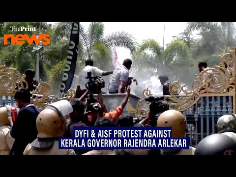 Kerala police use water cannons on students protesting over alleged saffronisation of universities