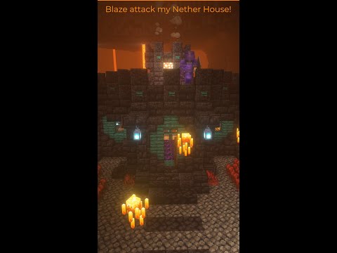 🌋 Minecraft : Blaze attack my Nether House! #shorts