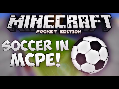 SOCCER MINIGAME IN MCPE!! - Awesome Fun Mineraft Pocket Edition Soccer / Football Map!!