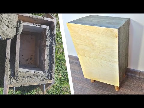 DIY Nightstand from Concrete Scrap Wood Projects