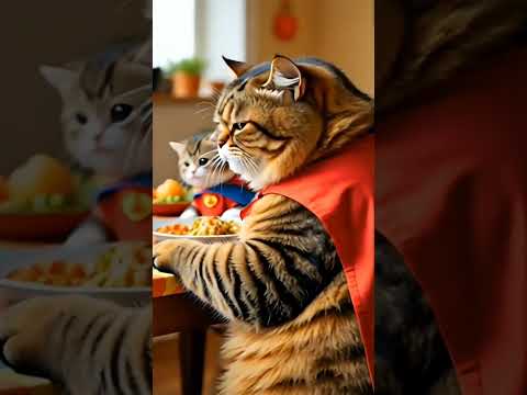 Cat Pool Fun With Baby #shorts #cat #funny #animation #quietcartoon #funny