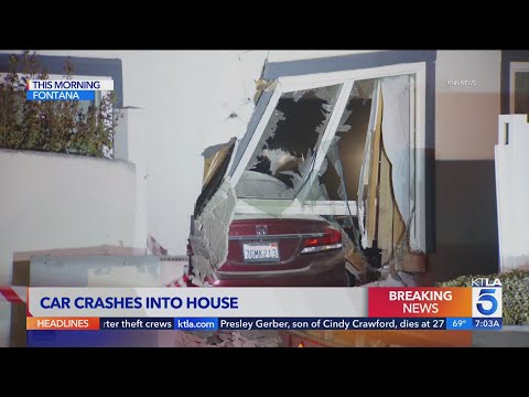 Home red-tagged following wild crash in Fontana