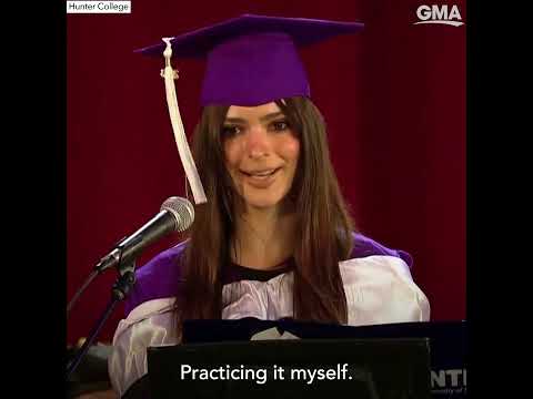 Emily Ratajkowski gives commencement speech at Hunter College: ‘Joy is underrated’