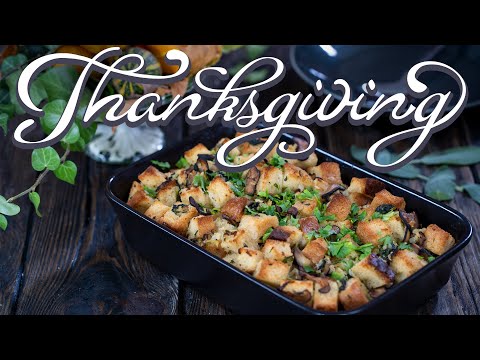 Thanksgiving Side Dishes: Spinach and Shiitake Mushroom Stuffing