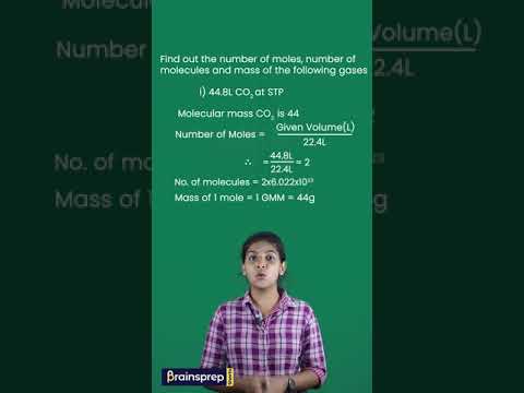 Volume of a gas at STP & Number of Molecules – Chemistry (Explained in Malayalam) | BrainsPrep