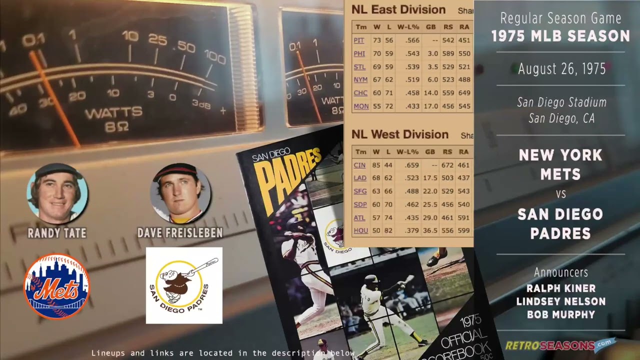 1975 New York Mets vs San Diego Padres - Radio Broadcast video clip