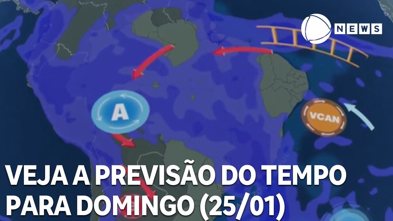 Veja a previsão do tempo para todo o país neste domingo (25/01)