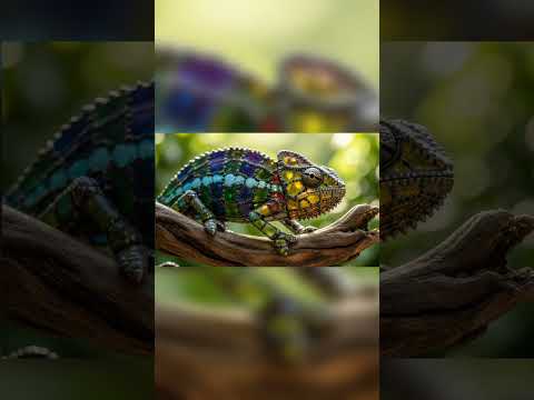You Won't Believe This Chameleon Made of Stained Glass! (Color Shifting!) #shorts #shortvideo