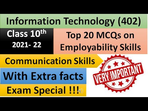 MCQ of Communication Skills | Class 10 Employability Skills MCQ | Information Technology (402)