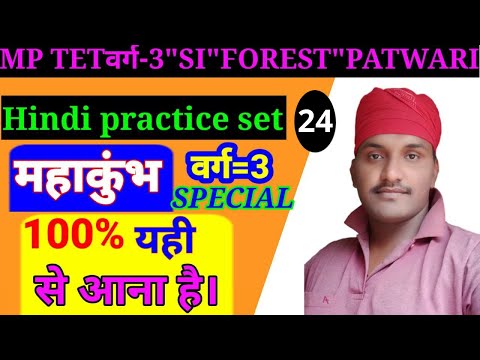 हिंदी/HINDI || MP TET Varg-3 ||  MP Police SI || Patwari || MP Forest Gaurd || Day 24