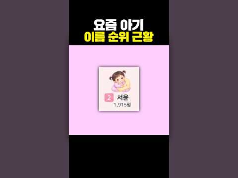 요즘 <strong>아기</strong> 이름 순위 근황