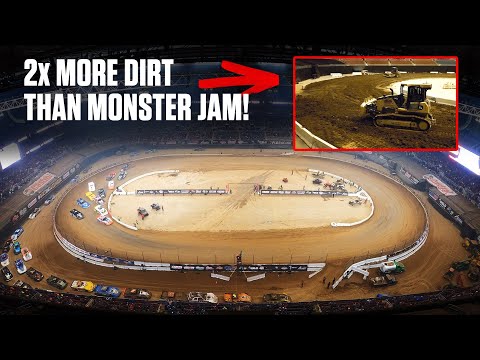 What Goes Into Building A Dirt Track In A Football Stadium? The Gateway Dirt Nationals Story - dirt track racing video image