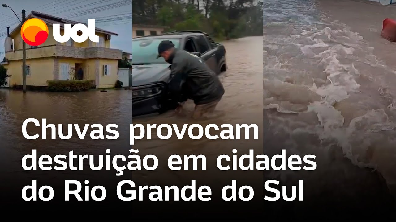 Chuvas no Rio Grande do Sul deixam casas alagadas e carros submersos; vídeo mostra destruição