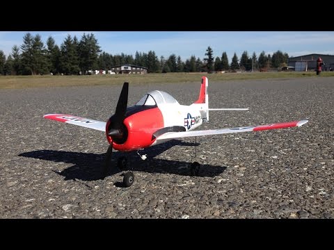 Parkzone Ultra Micro T-28 Trojan BNF Warbird RC Plane Take-off and Landing on Pavement - UCJ5YzMVKEcFBUk1llIAqK3A