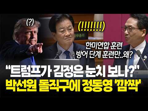 , 박선원 돌직구에 <strong>정동영</strong> '깜짝' / 대정부질문 - 외교·통일·안보 분야