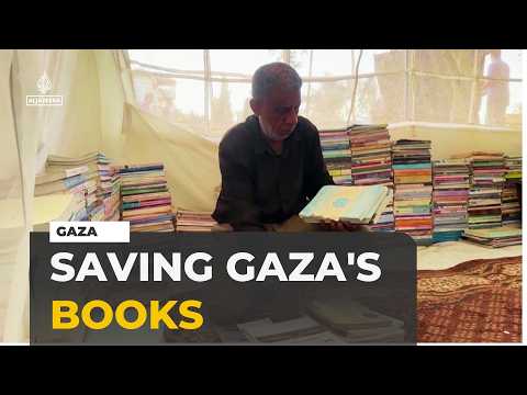 Gaza bookseller rebuilds library from books rescued from the rubble