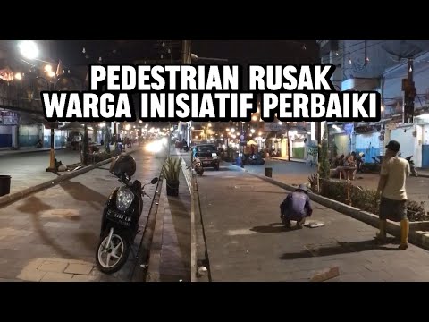 Pedestrian Rusak, Warga Inisiatif Perbaiki