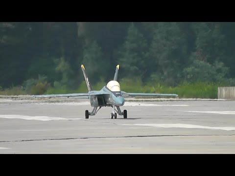 RC Jet F-18 Super Hornet Gas Turbine Jet - Flight and Crash Landing - UCsFctXdFnbeoKpLefdEloEQ