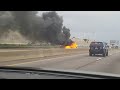 Car Ablaze on Illinois Interstate || ViralHog
