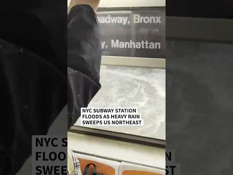 NYC subway station floods as heavy rain sweeps US northeast | AFP #shorts