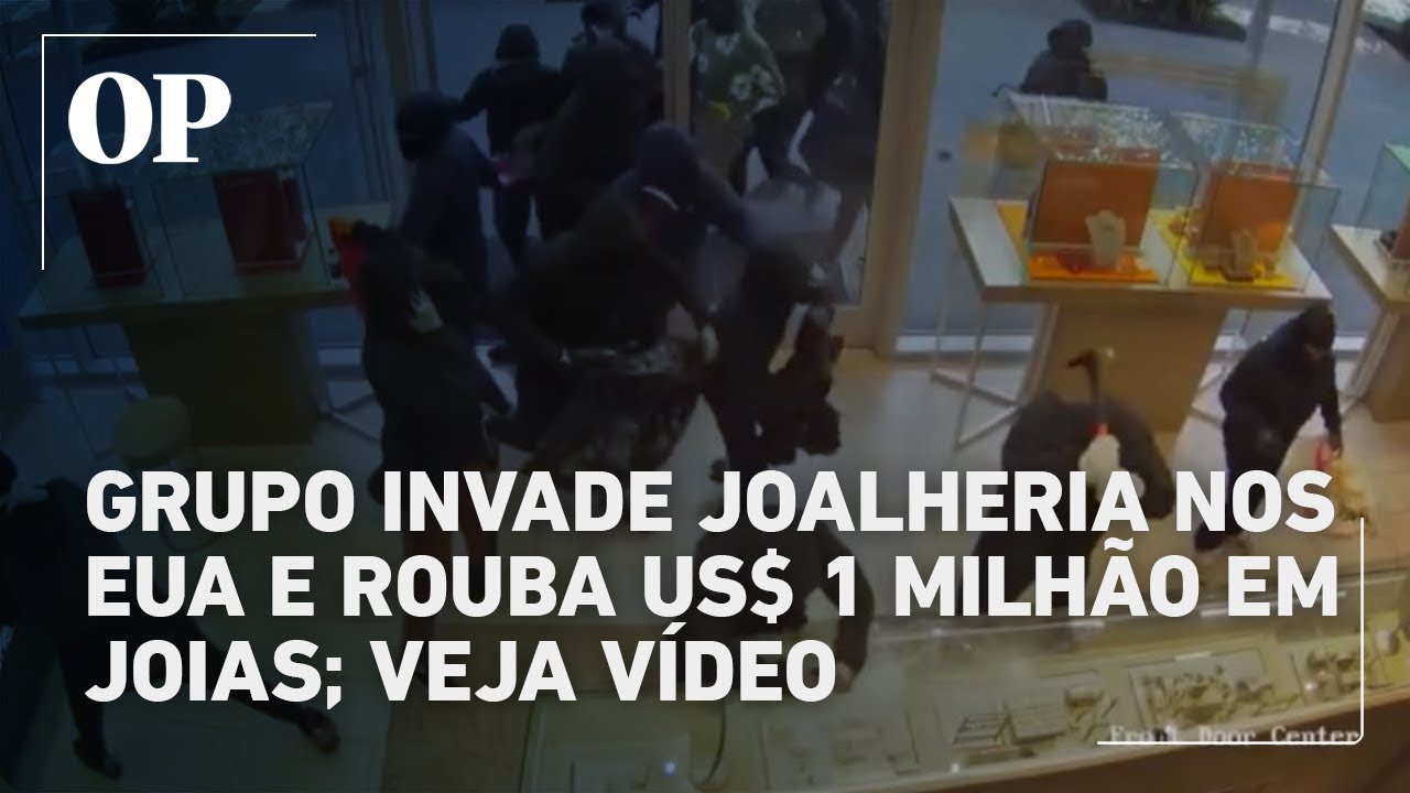 Vinte assaltantes atacam joalheria e fogem com US$ 1 milhão em joias