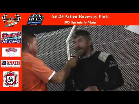 June 6th 2025 | Attica Raceway Park | 305 Sprints A-Main - dirt track racing video image