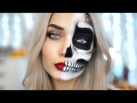 EASY HALF SKULL HALLOWEEN MAKEUP TUTORIAL Ad - UCBKFH7bU2ebvO68FtuGjyyw