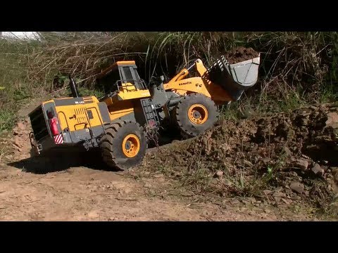 BIG RC CONSTRUCTION SITE,HEAVY RC MACHINES, RC TIPPER AND WHEEL LOADER WORK ON MINE - UCT4l7A9S4ziruX6Y8cVQRMw