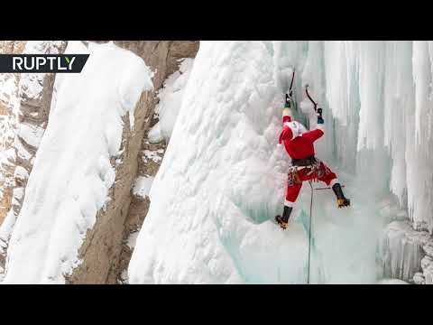 Forget sleighs, WATERFALL CLIMBING is the New Go-to for Mr. SANTA #HappyNewYear2019 #Christian