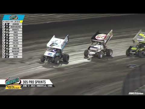 Knoxville Raceway Pro Sprints Highlights / June 17, 2023 - dirt track racing video image