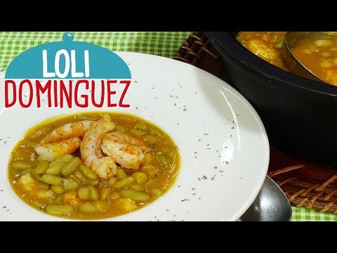 Receta de Alubias o fabes verdinas con langostinos. MUY FÁCIL. Recetas paso a paso. Loli Domínguez - UC5ONfXPjWgqElh0NZaRJ1tg