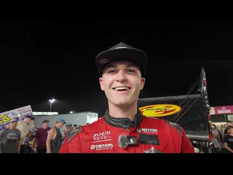 Corey Day discusses Wednesday's Group B victory in the Double Down Duels at Eldora Speedway - dirt track racing video image