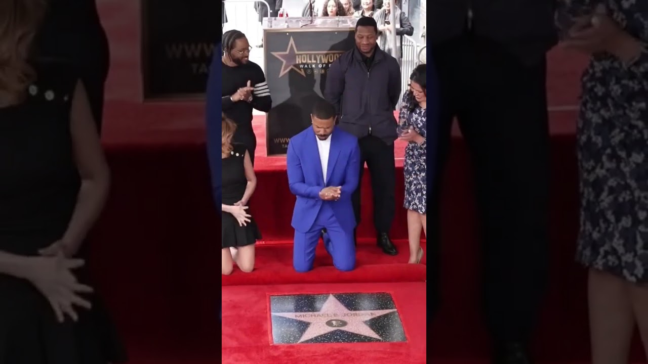 Michael B. Jordan receives his star on the Hollywood Walk of Fame. 🥺 ❤️ #shorts | E! News