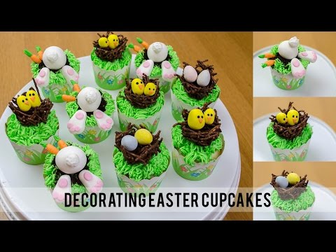 Easter Cupcakes with bunnies and bird nests | Simply Dovie