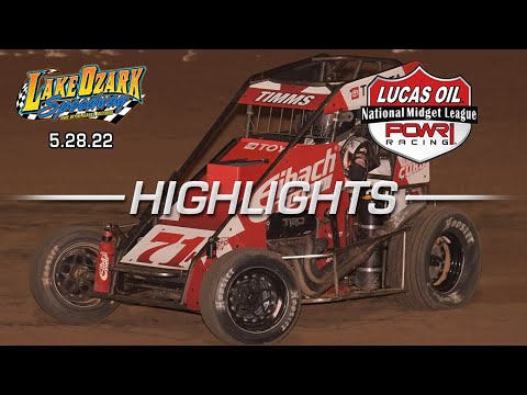 5.28.22 Lucas Oil POWRi National Midget League Highlights from Lake Ozark Speedway - dirt track racing video image