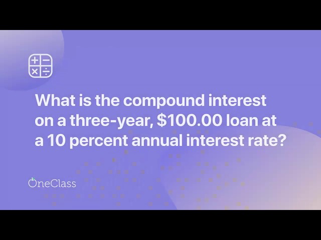What is the Compound Interest on a Three-Year $100.00 Loan