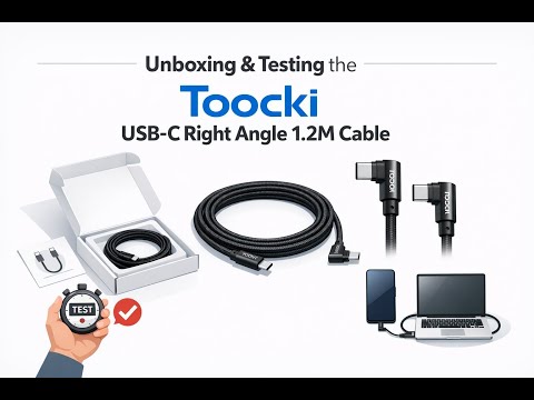 UNBOXING AND TESTING THE TOOCKI USB-C RIGHT ANGLE 1.2M CABLE