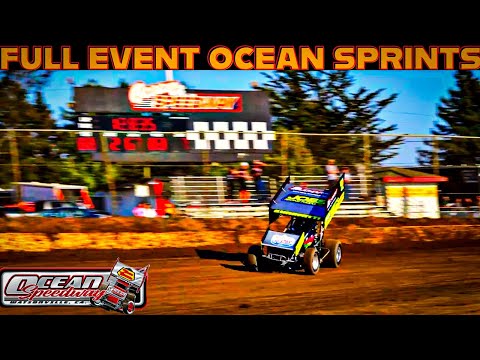 FULL EVENT 360 Winged Sprint Car Ocean Speedway - dirt track racing video image