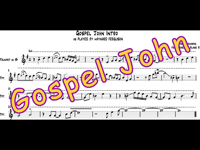 Gospel John Sheet Music for Trumpet