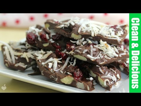 Dark Chocolate Coconut Cranberry Bark | Clean & Delicious - UCj0V0aG4LcdHmdPJ7aTtSCQ