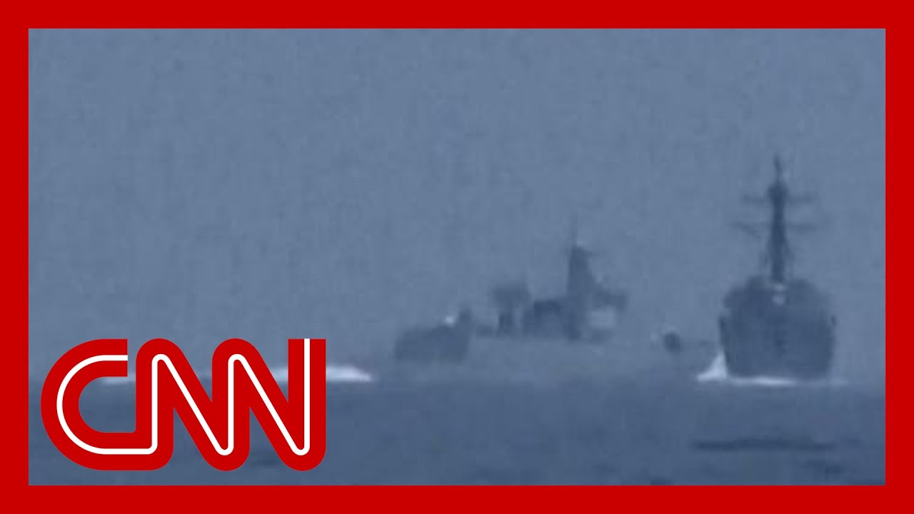 Video shows near collision between US and Chinese warships Taiwan Strait