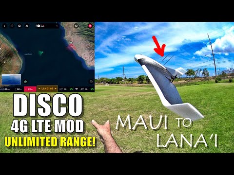 Parrot DISCO Unlimited Range! 4G LTE + Li-Ion Mod - 25 Mile MAUI to LANAI Manual Flight  - UCVQWy-DTLpRqnuA17WZkjRQ