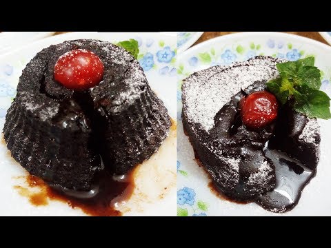 Lava Cake Without Oven | Choco Lava Cake in Morphy Richards Microwave Oven, Chocolate  Cake in Pan