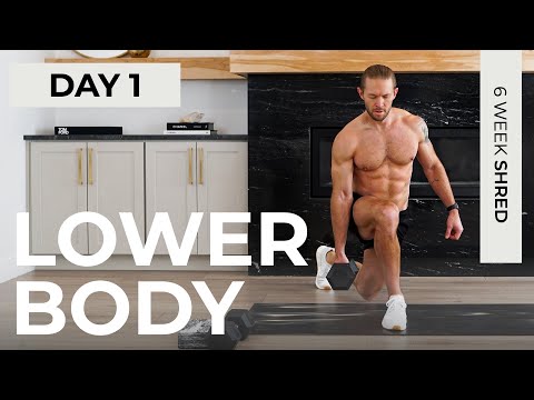 Day 1: 40 Min COMPLETE LOWER BODY Workout with Dumbbells // 6WS1